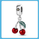 Cherry Charm Beads for Bracelet Necklace 925 Silver