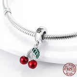 Cherry Charm Beads for Bracelet Necklace 925 Silver