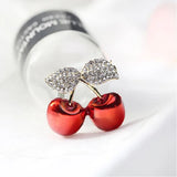 Rhinestone Cherry Brooch for Women