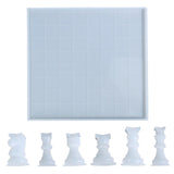 Chess Board Resin Mold Set with 6 Chess Pieces Silicone Molds