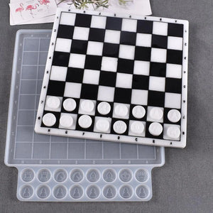 Chess Pieces Silicone Mold Chess Board Resin Mold Set DIY Art Crafts