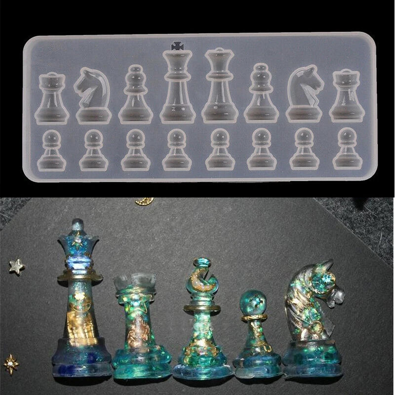 Chess Silicone Mold For Resin DIY Making Jewelry Keychain Pendant
