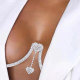 Heart Pendant Body Chain Necklace Rhinestone Beach Bikini Jewelry