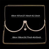 Heart Pendant Body Chain Necklace Rhinestone Beach Bikini Jewelry
