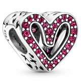 Heart Charm 925 Sterling Silver Beads for Bracelet DIY Jewelry