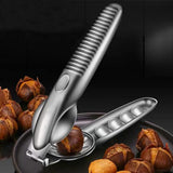Stainless Steel Chestnut Nutcracker Opener Quick Clip Nuts Peeler Walnut Sheller