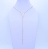 925 Silver Chevron V Charm Lariat Necklace