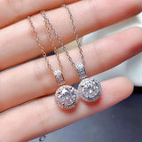2 Carats Zircon Diamond Gemstones Pendant Necklace Women's Jewelry Gift
