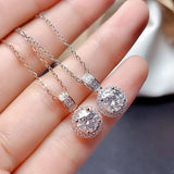 2 Carats Zircon Diamond Gemstones Pendant Necklace Women's Jewelry Gift