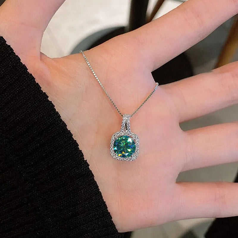 2 Carats Crystal Zircon Diamonds Gemstones Pendant Necklaces