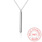925 Silver Bar Pendant Chocker Statement Necklaces Punk Style Jewelry For Women