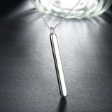 925 Silver Bar Pendant Chocker Necklaces Punk Style Fine Jewelry Women