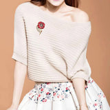 Red Flower Brooch Pin Wedding Bridal Z023