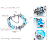 Glass Beads DIY Bracelet Butterfly Flower Crystal Bracelet
