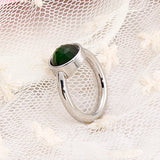 Bohemia Multi-Color Crystal Glass Stainless Steel Charm Round Women Rings