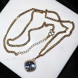 Princess Crystal Zircon Diamonds Pendant Necklaces 18k Jewelry
