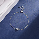 Zircon Crystal Chain Bracelet Silver Jewelry Bijoux