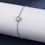 Zircon Crystal Chain Bracelet Silver Jewelry Bijoux