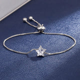 Zircon Crystal Chain Bracelet Silver Jewelry Bijoux