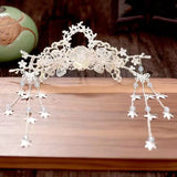 Cubic Zircon Big Leaf Women Wedding Hair Comb Pins Bridal Headpi