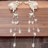 Cubic Zircon Big Leaf Women Wedding Hair Comb Pins Bridal Headpi