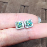 Crystal Zircon Diamonds Square Stud Earrings for Women