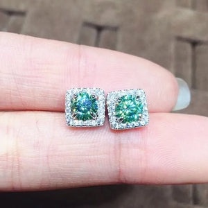 Crystal Zircon Diamonds Square Stud Earrings for Women