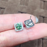Crystal Zircon Diamonds Square Stud Earrings for Women