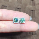 Crystal Zircon Diamonds Square Stud Earrings for Women