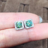 Crystal Zircon Diamonds Square Stud Earrings for Women