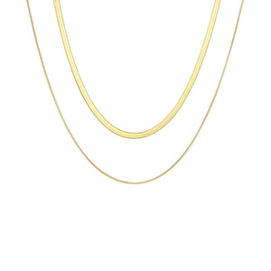 Double Layered PVD 18K Plated Necklaces for Women Stainless Steel Chokers