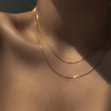 Double Layered PVD 18K Plated Necklaces for Women Stainless Steel Chokers