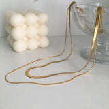 Double Layered PVD 18K Plated Necklaces for Women Stainless Steel Chokers