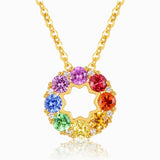 Multicolor Crystal Flower Zircon Diamonds Pendant Necklace 18k Choker