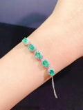 Red Austrian Crystal Chain Bracelets for Women Ruby Emerald Gemstones
