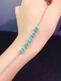 Red Austrian Crystal Chain Bracelets for Women Ruby Emerald Gemstones