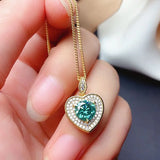 1Ct Zircon Diamond Pendant Necklace 18k Choker Jewelry