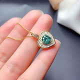 1Ct Zircon Diamond Pendant Necklace 18k Choker Jewelry