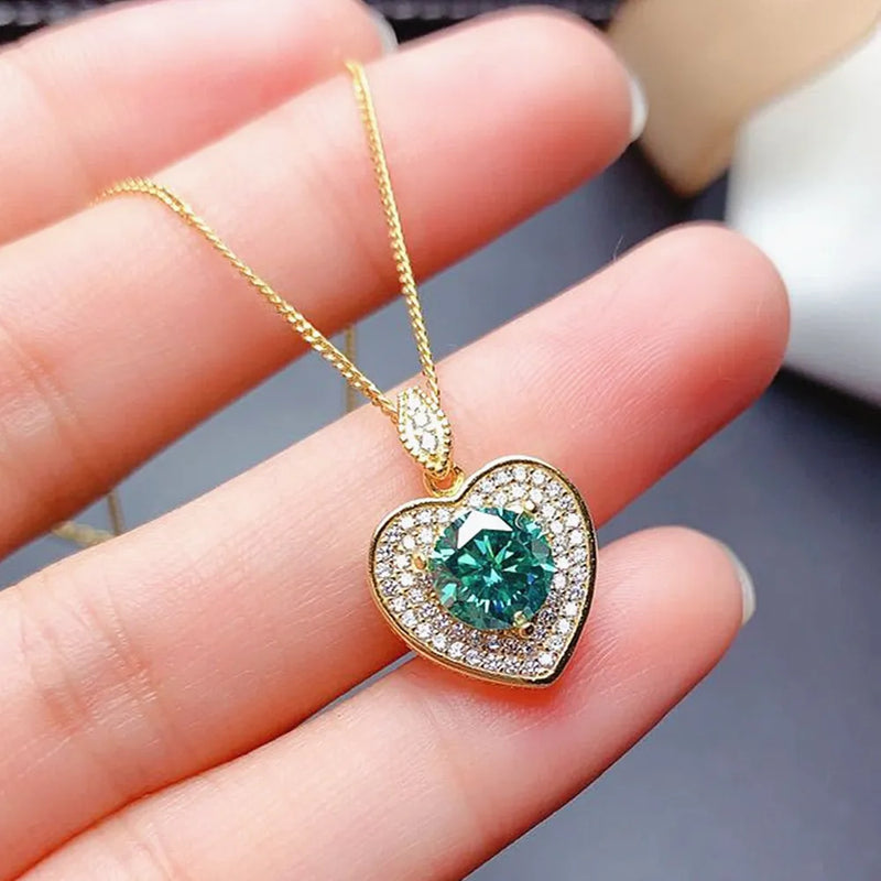 1Ct Zircon Diamond Pendant Necklace 18k Choker Jewelry
