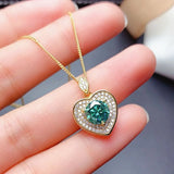 1Ct Zircon Diamond Pendant Necklace 18k Choker Jewelry