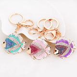 Crystal Goldfish Keychain Ring Holder for Car K267
