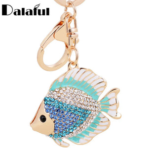 Crystal Goldfish Keychain Ring Holder for Car K267