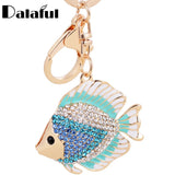 Crystal Goldfish Keychain Ring Holder for Car K267