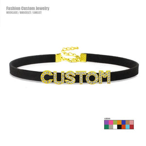 Personalized Name Collar Choker Necklace Goth Jewelry