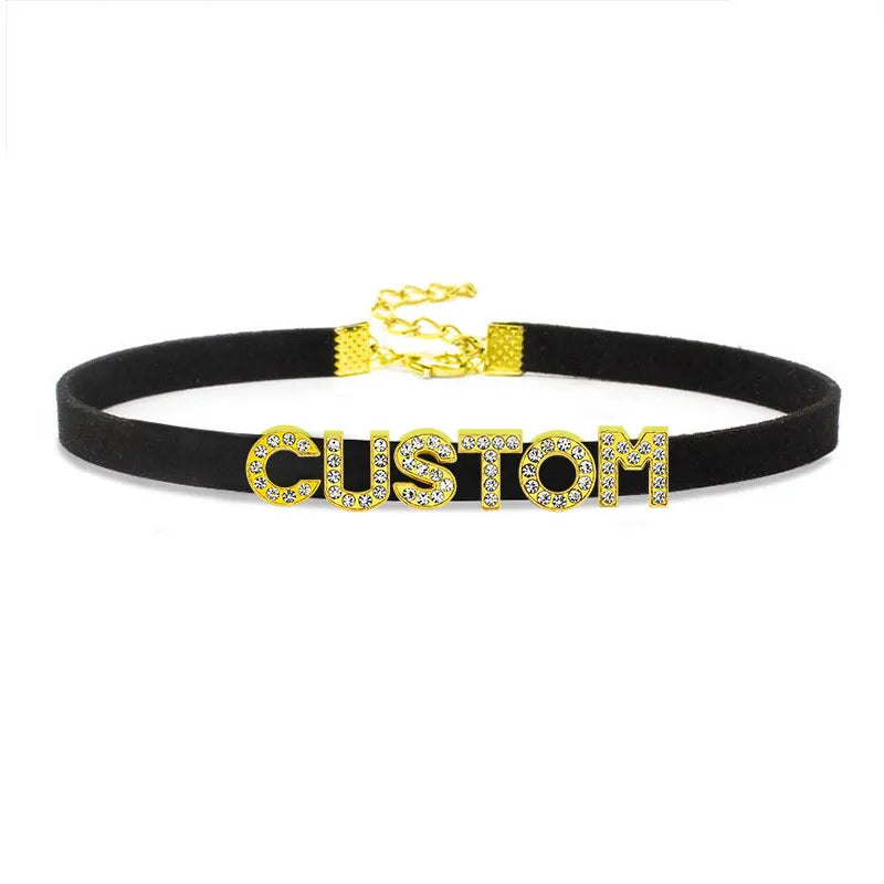 Personalized Name Collar Choker Necklace Goth Jewelry