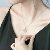 Gourd Carving Bling Pendant Necklace with Zircon Diamonds Gemstones