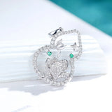 Gourd Carving Bling Pendant Necklace with Zircon Diamonds Gemstones