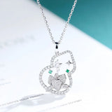 Gourd Carving Bling Pendant Necklace with Zircon Diamonds Gemstones