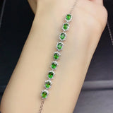 Emerald Diamond Bracelets Silver Jewelry for Women