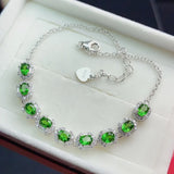 Emerald Diamond Bracelets Silver Jewelry for Women